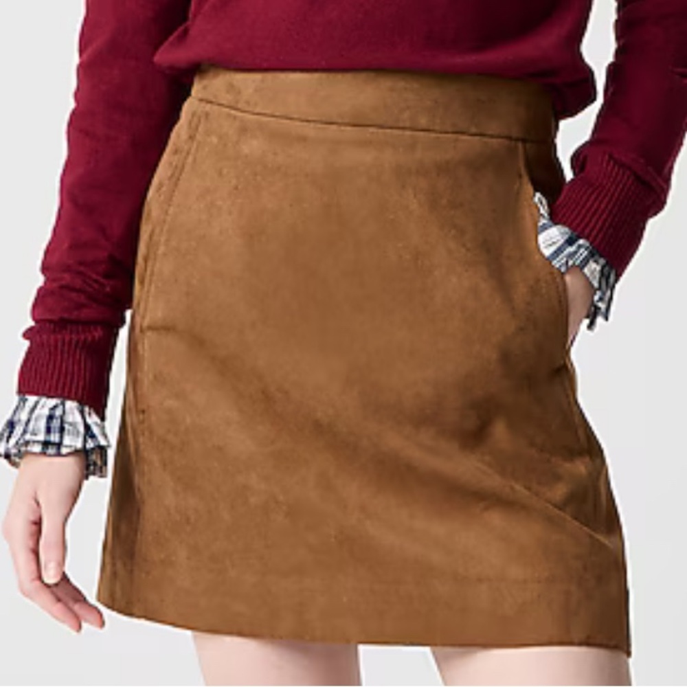 J. Crew Faux-suede A-line mini skirt